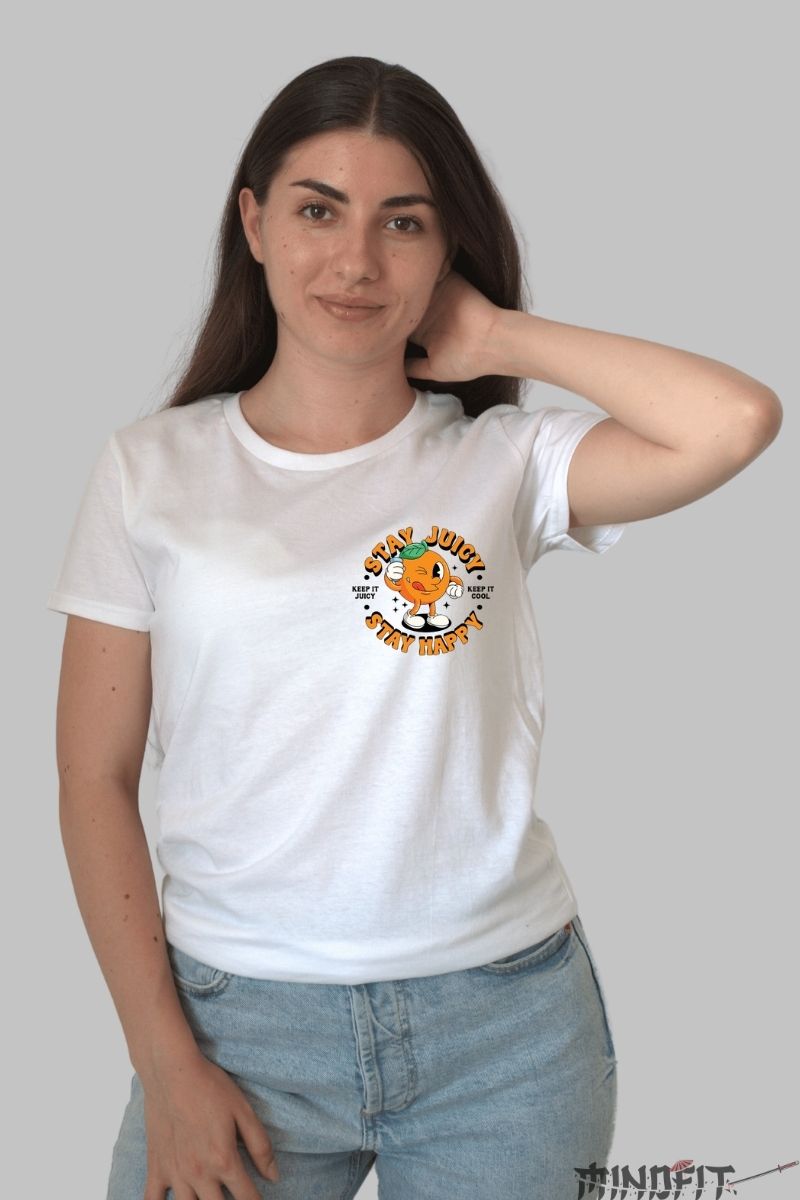 Tricou Orange Stay Fresh dama alb fata