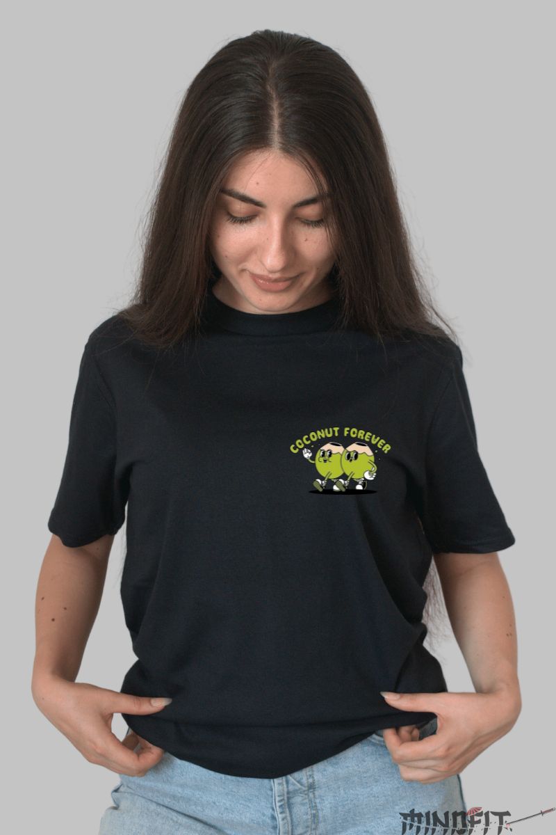 Tricou Persoanlizat Coco Nut dama negru fata