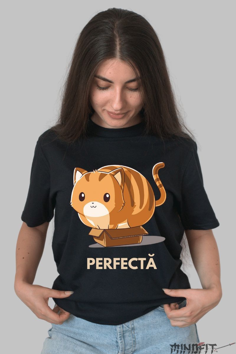 Tricou Pisica Grasa dama negru fata