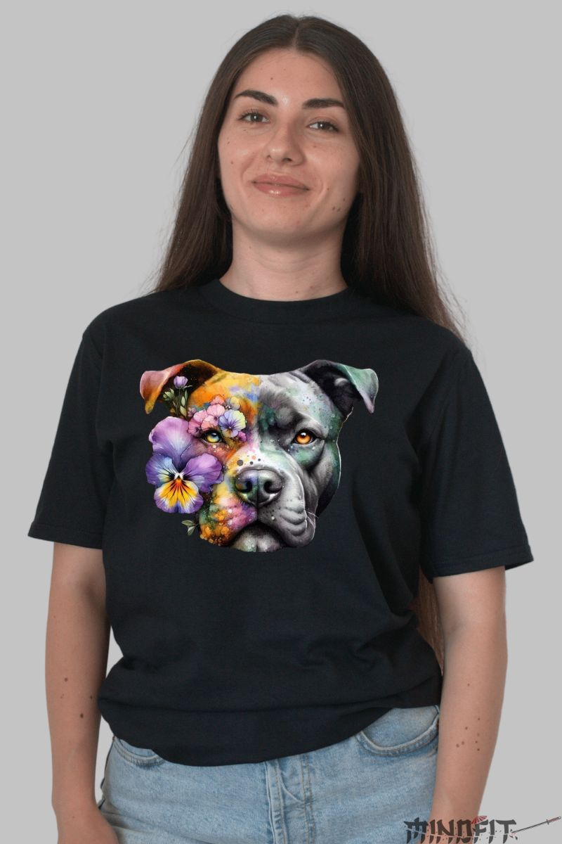 Tricou Pitbull Model Duo dama negru fata