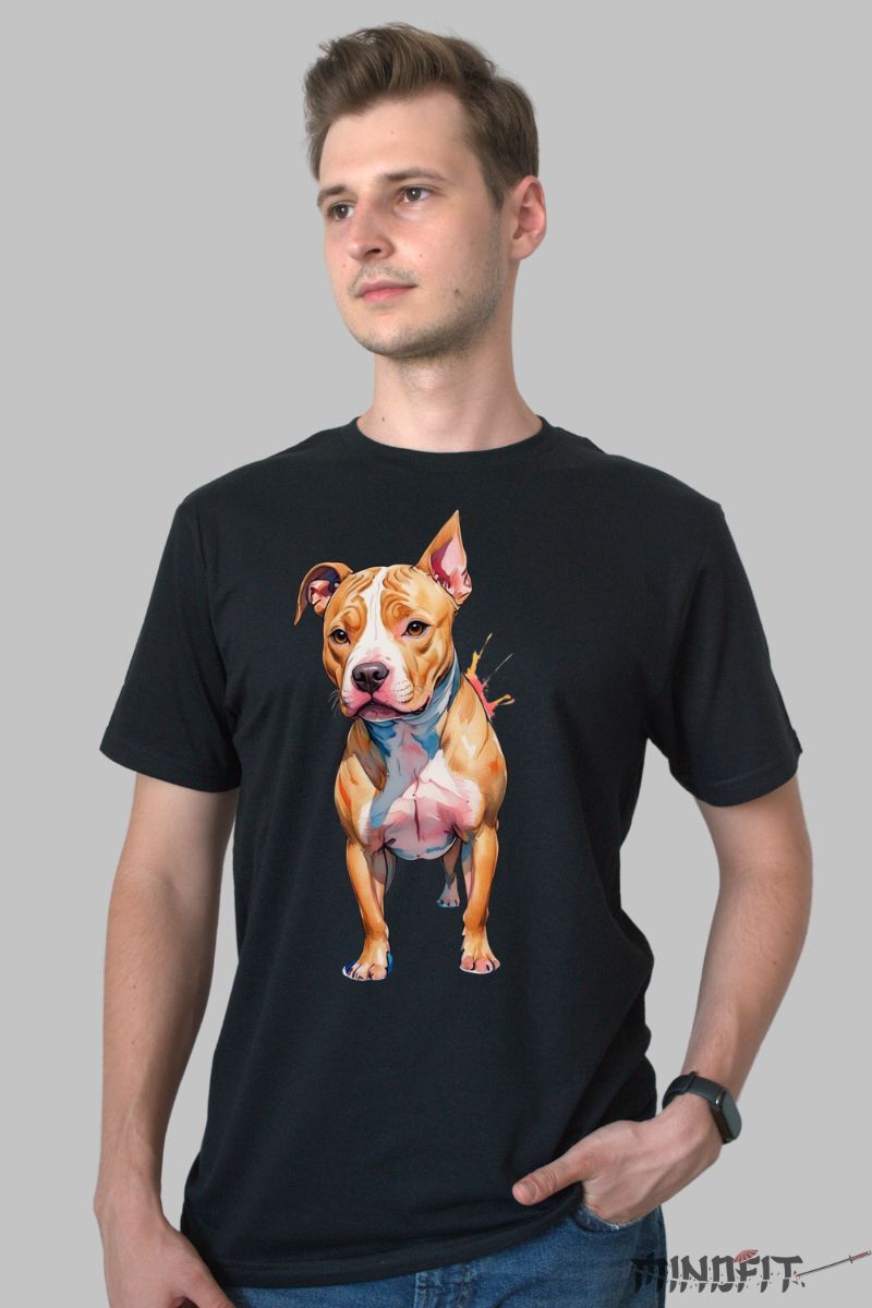 Tricou Pitbull Nostalgic barbat negru fata
