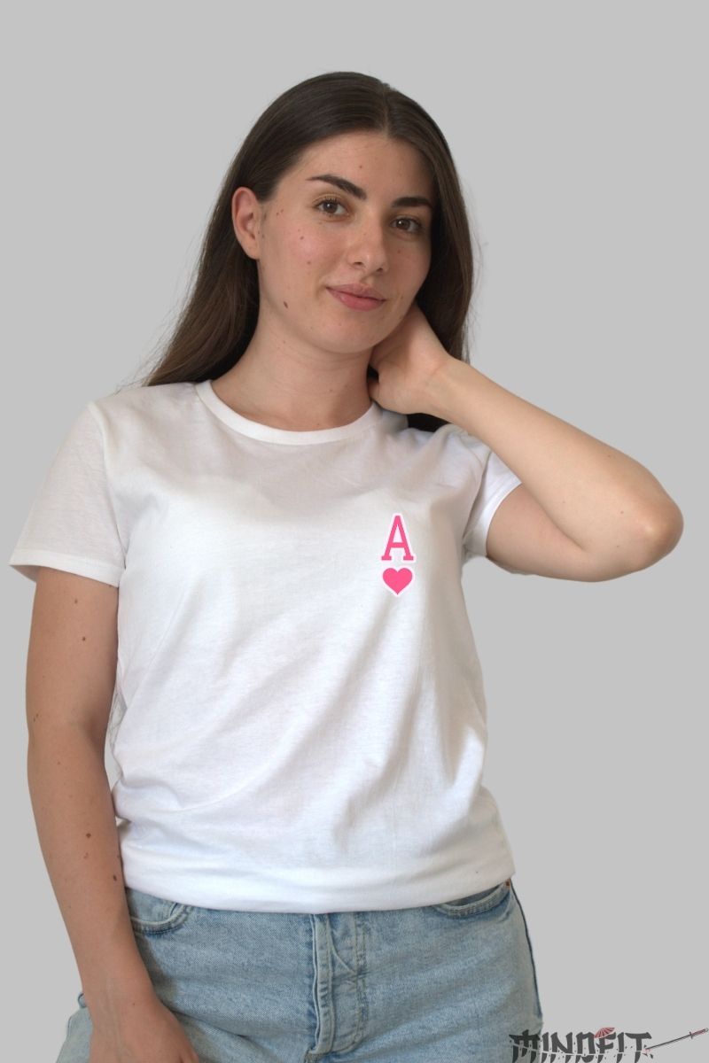 Tricou Poker Feeling Lucky dama alb fata