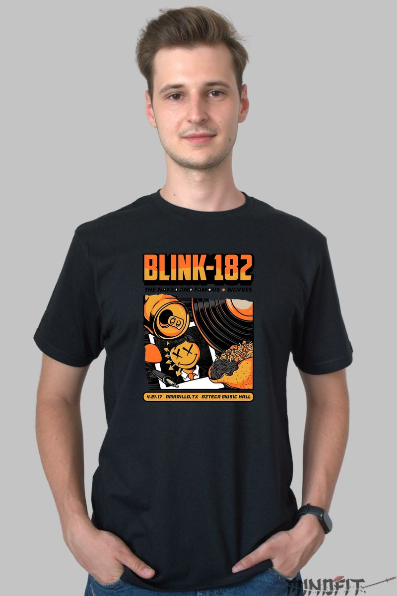 Tricou Rock Blink-182 Amarillo Tour Poster barbat negru
