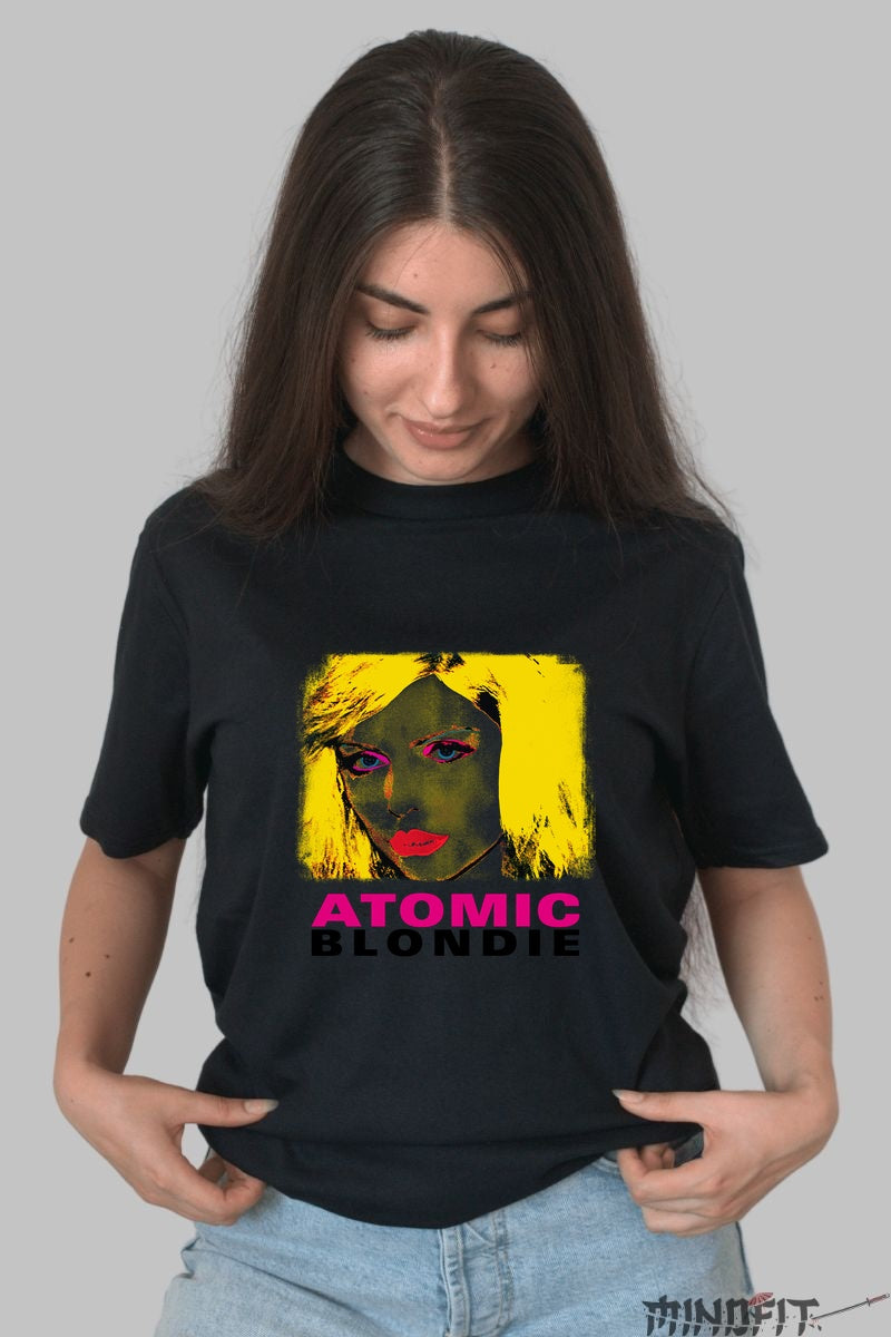 Tricou Rock Blondie Atomic Pop Art dama negru