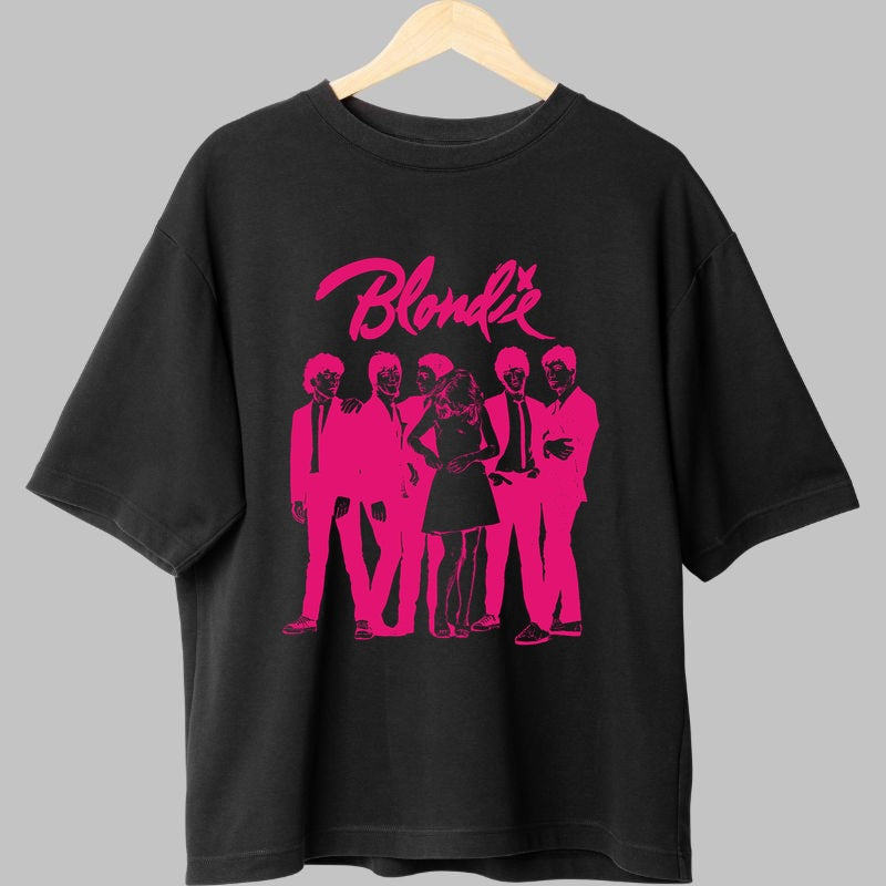 Tricou Rock Blondie Band Silhouette fata negru