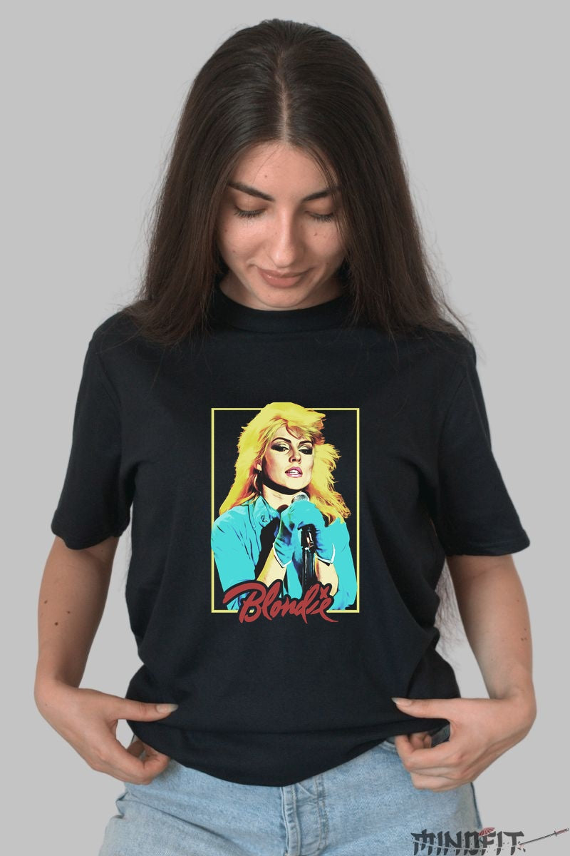 Tricou Rock Blondie Debbie Harry Pop Art dama negru