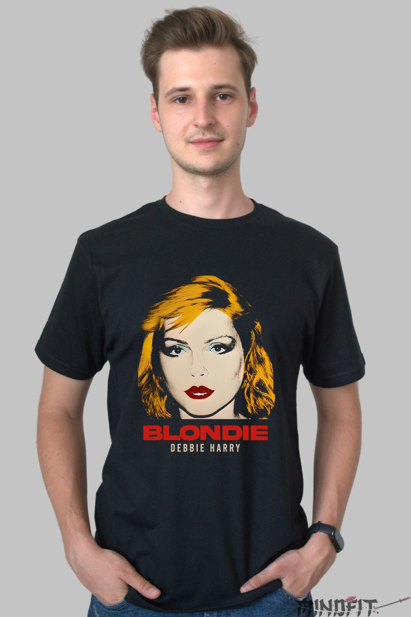 Tricou Rock Blondie Debbie Harry Portrait barbat negru
