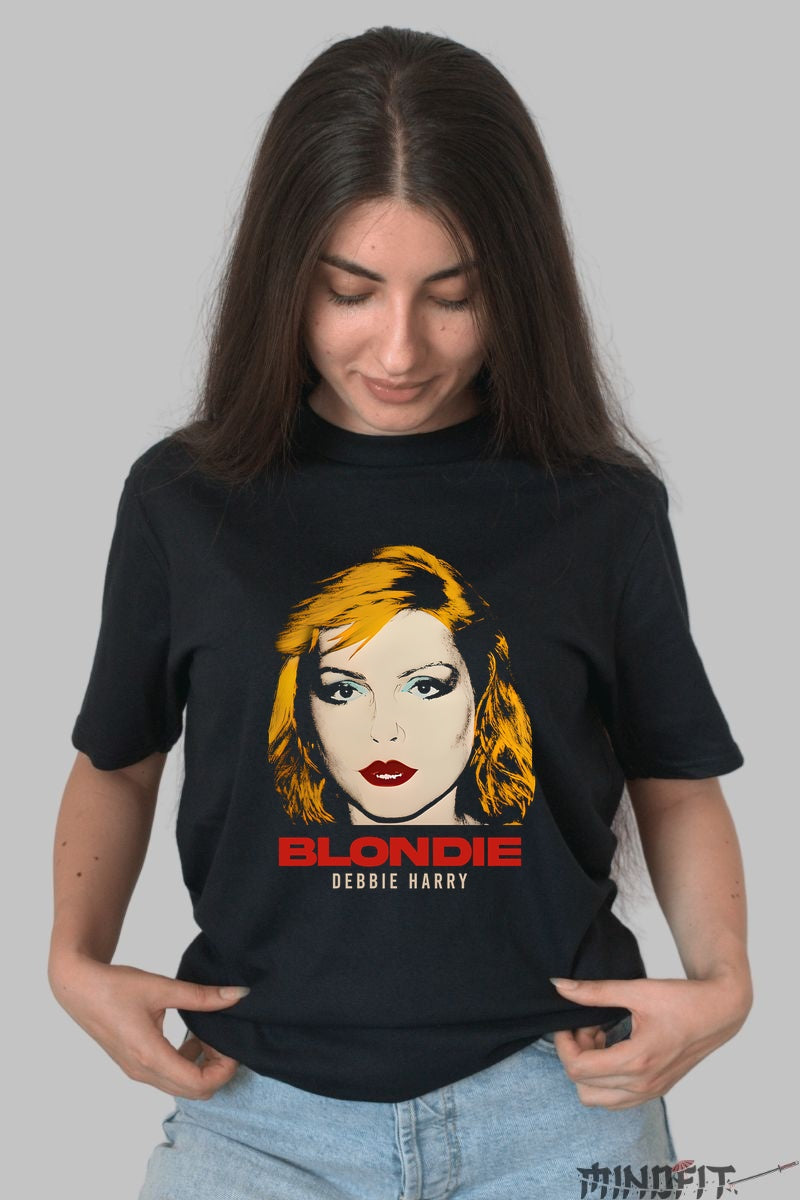 Tricou Rock Blondie Debbie Harry Portrait dama negru