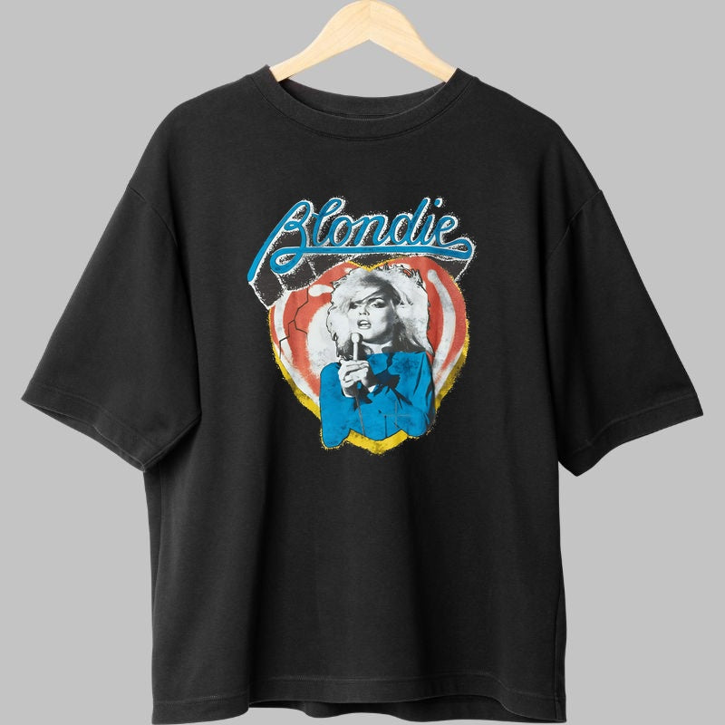 Tricou Rock Blondie Debbie Harry Retro Heart fata negru