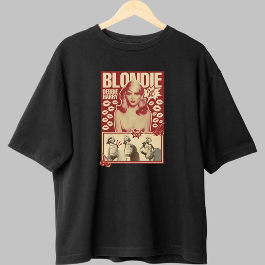 Tricou Rock Blondie Debbie Harry Vintage Poster fata negru
