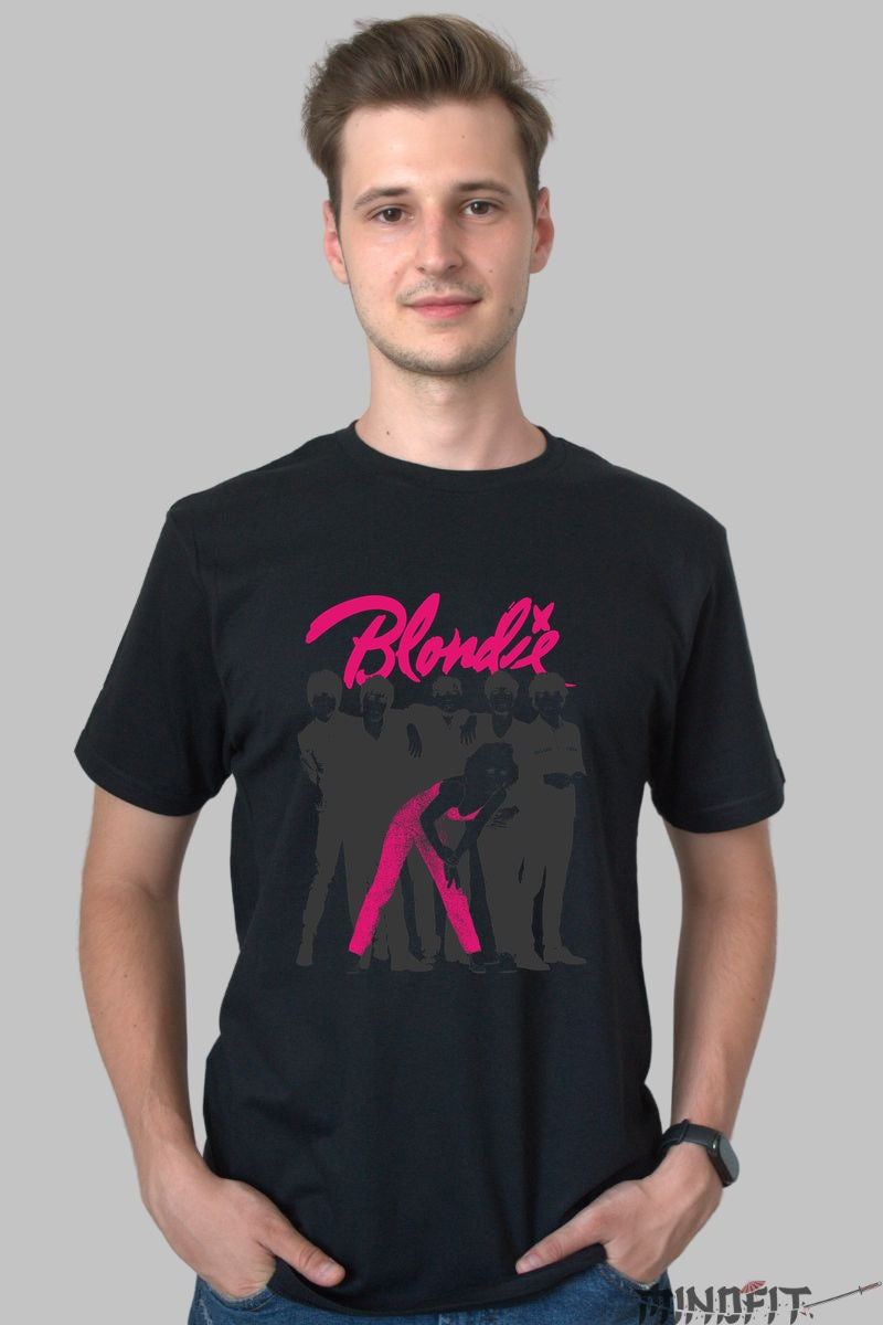 Tricou Rock Blondie Pink Silhouette barbat negru