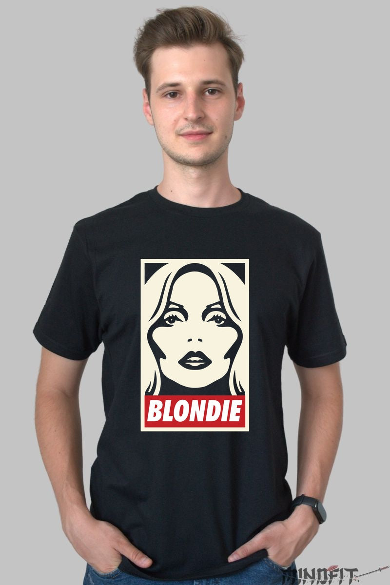 Tricou Rock Blondie Retro Poster Style barbat negru