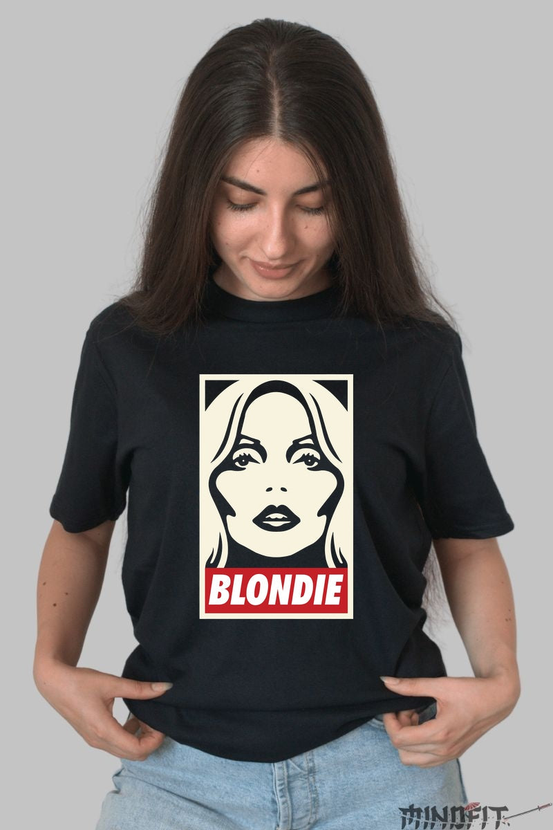 Tricou Rock Blondie Retro Poster Style dama negru
