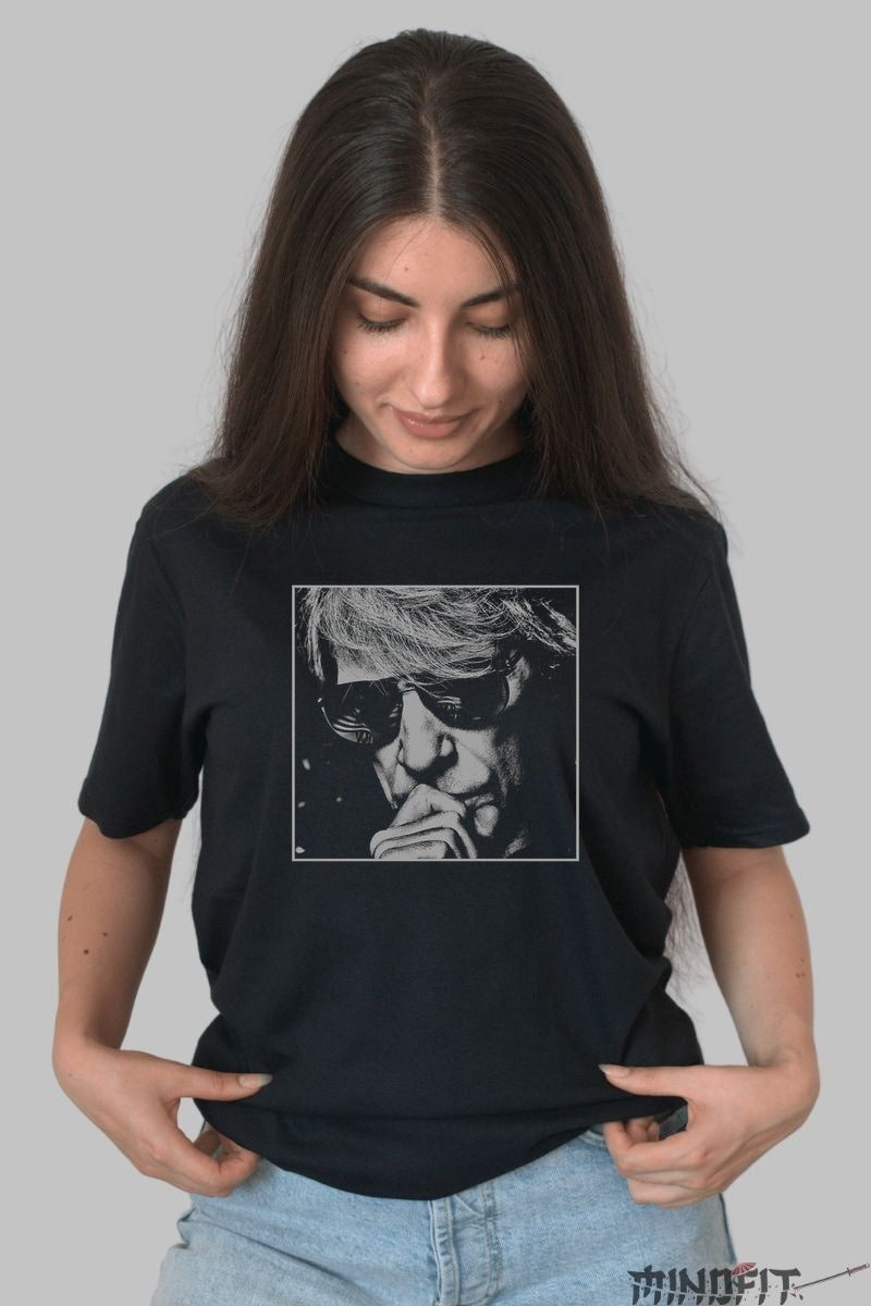 Tricou Rock Bon Jovi Monochrome dama negru