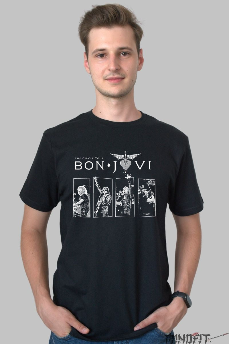 Tricou Rock Bon Jovi The Circle Tour barbat negru