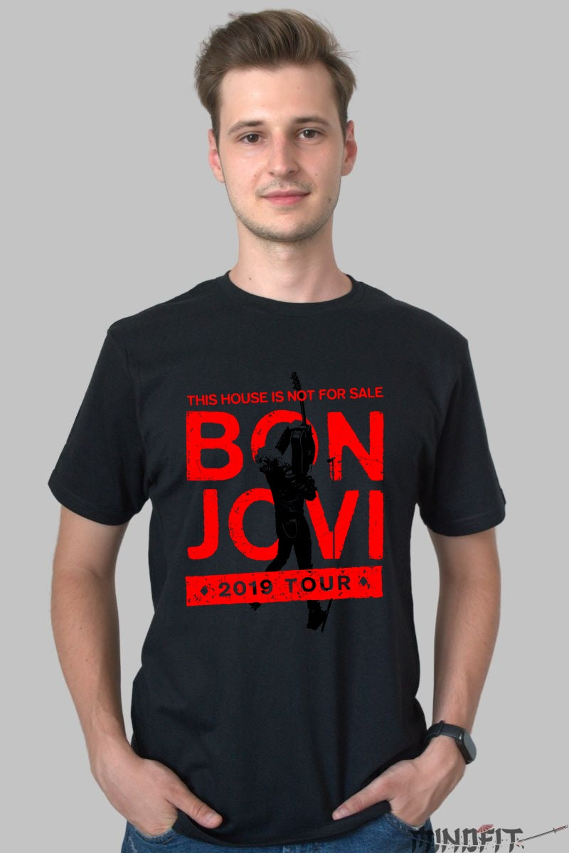 Tricou Rock Bon Jovi This House Is Not For Sale 2019 Tour barbat negru