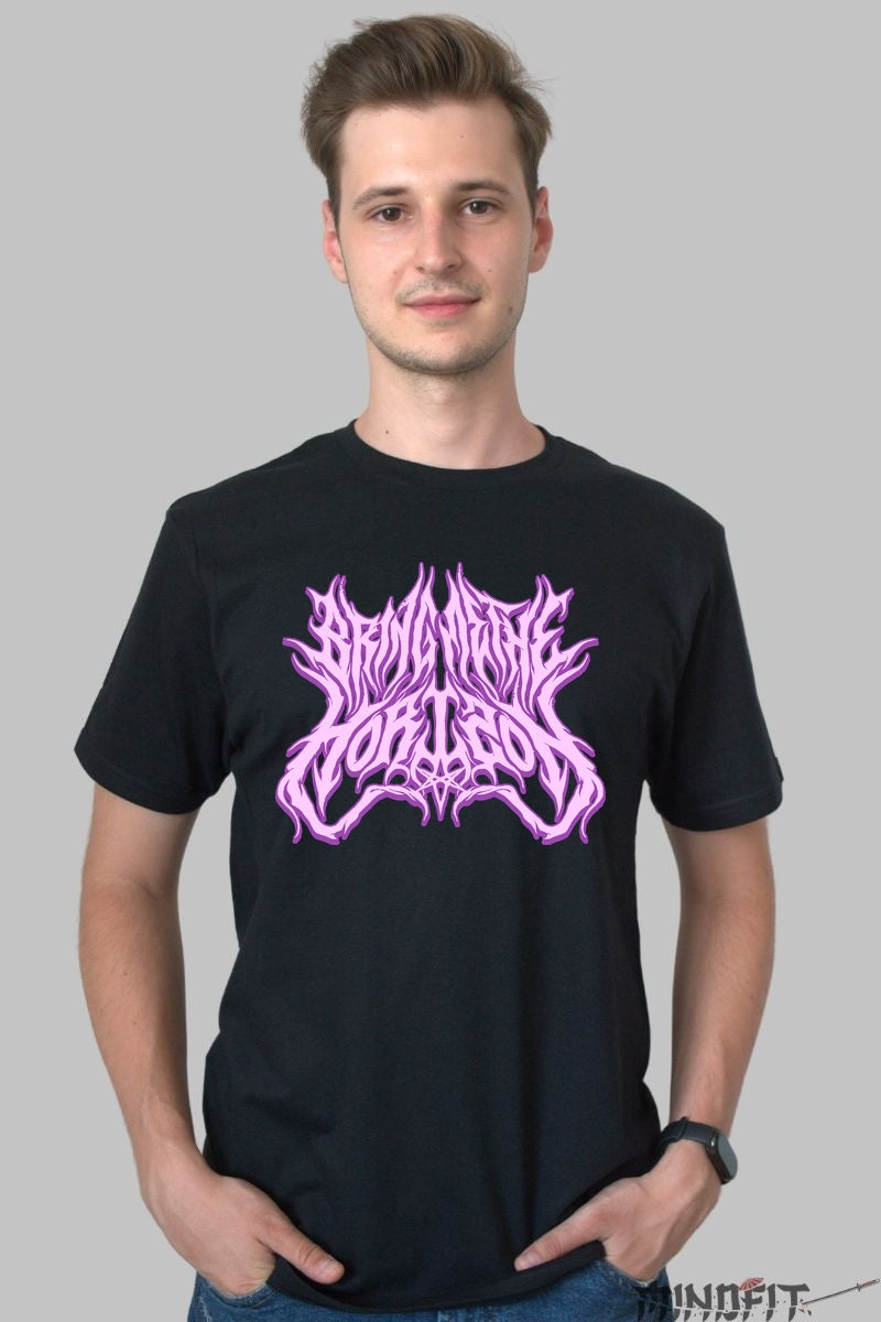 Tricou Rock Bring Me The Horizon Neon Logo barbat negru