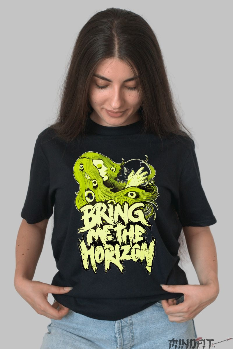 Tricou Rock Bring Me The Horizon Neon Vision dama negru