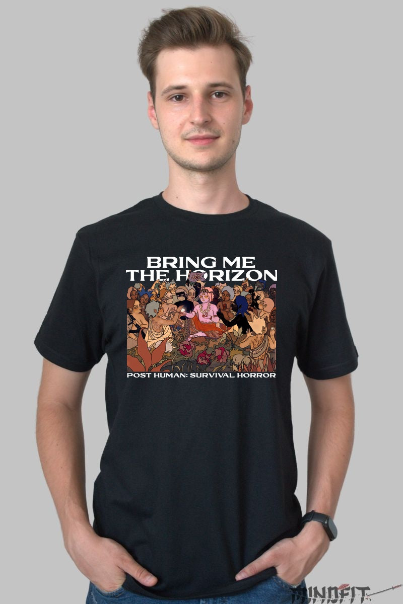 Tricou Rock Bring Me The Horizon Post Human barbat negru