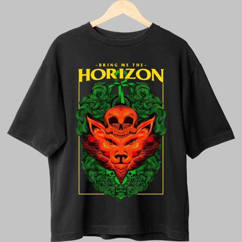 Tricou Rock Bring Me The Horizon Wolf Skull fata negru