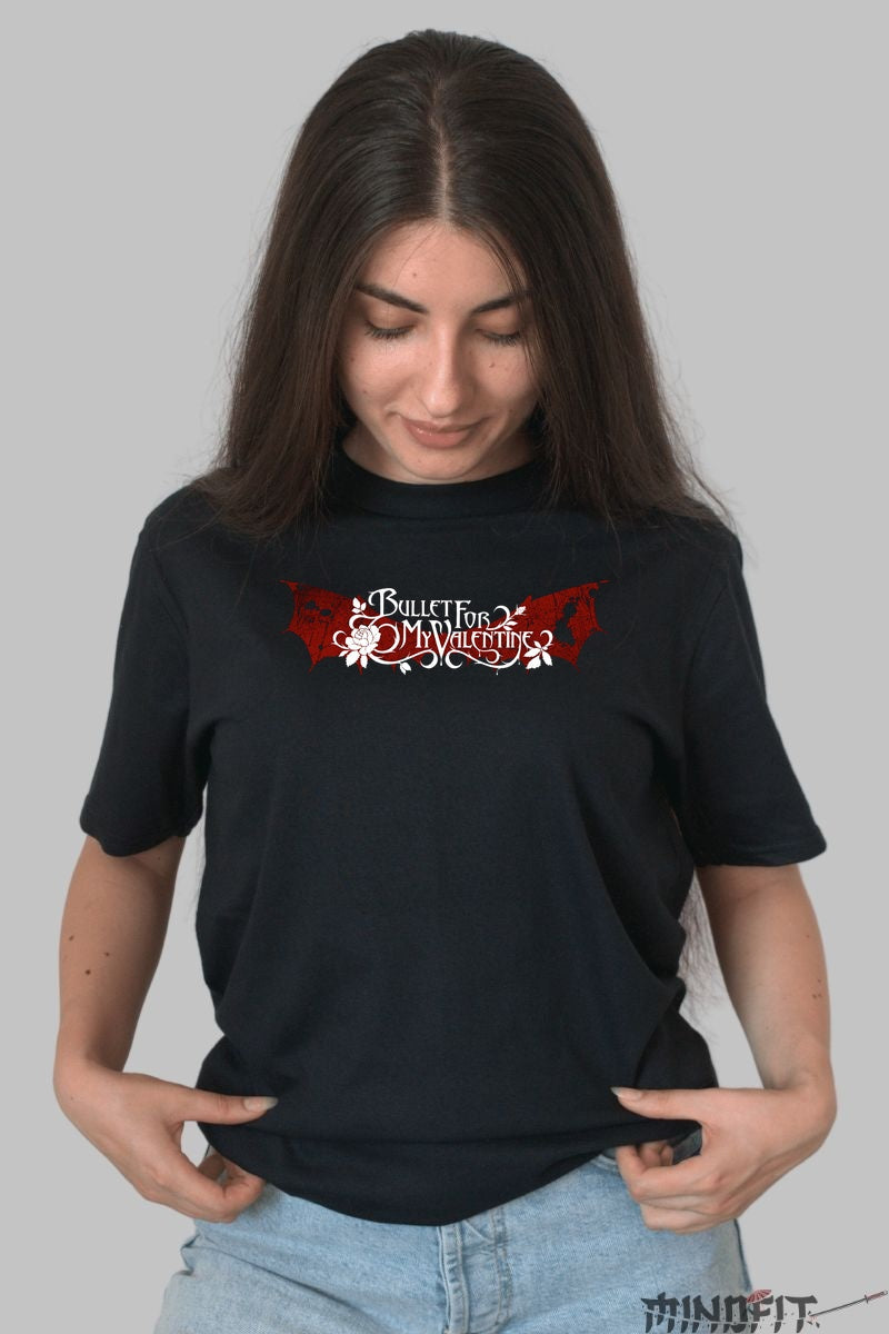 Tricou Rock Bullet For My Valentine Logo dama negru