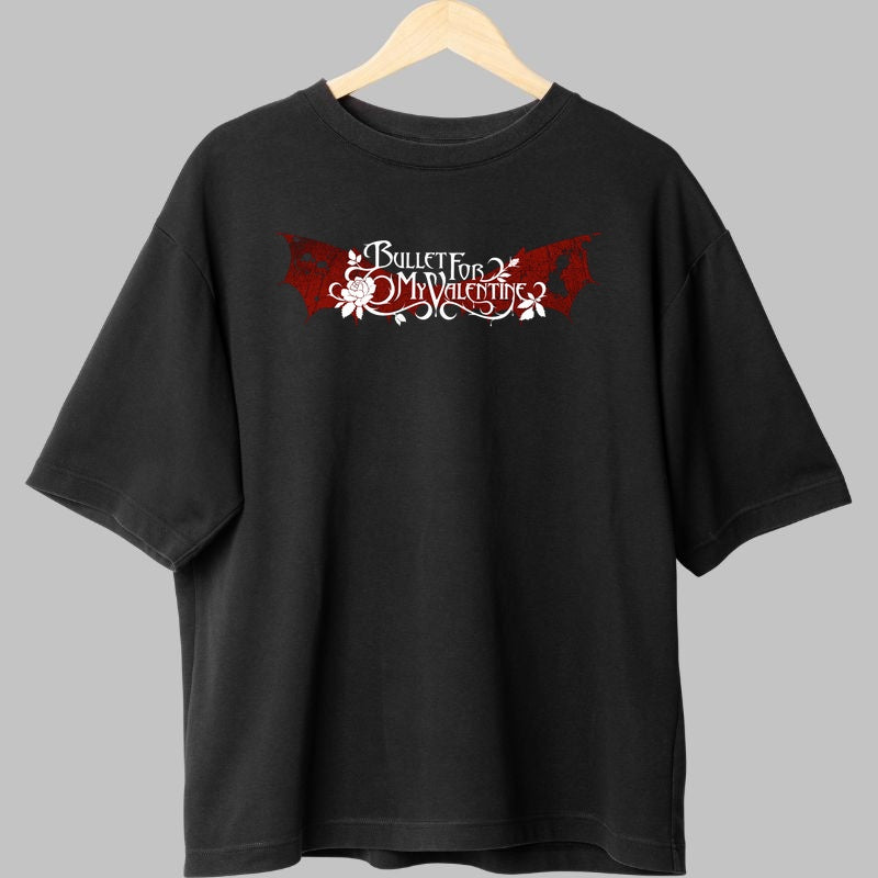 Tricou Rock Bullet For My Valentine Logo fata negru