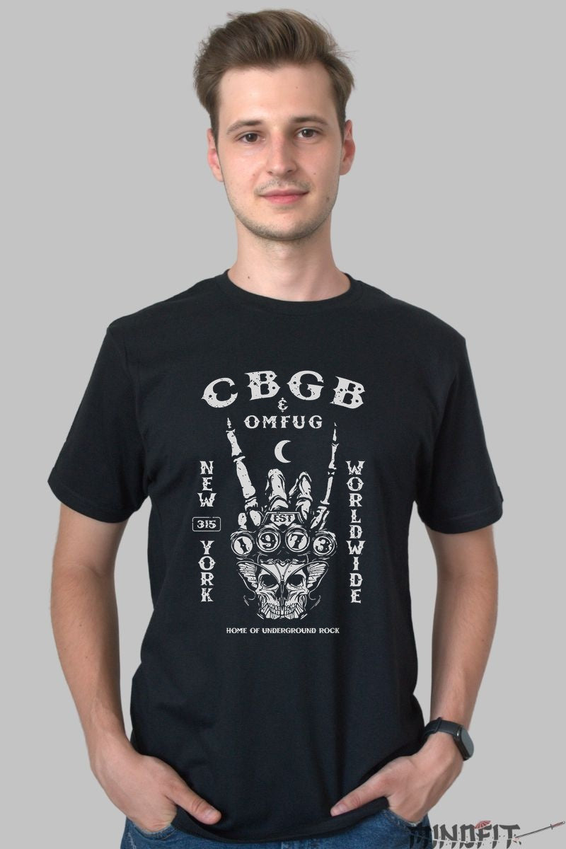 Tricou Rock – CBGB Worldwide Skull barbat negru