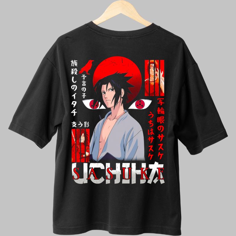 Tricou Sasuke Uchiha negru spate