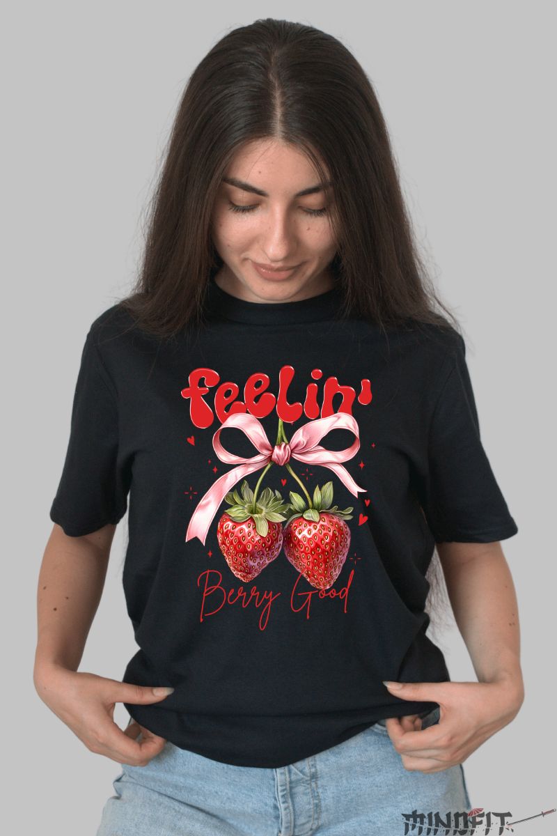 Tricou Vara Berry Good dama negru fata