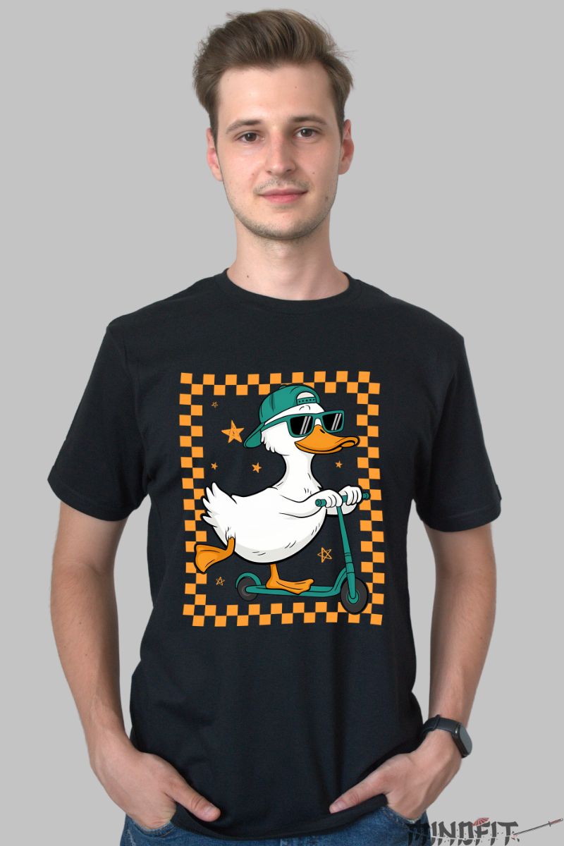 Tricou Vara Funny Duck Barbat barbat negru fata