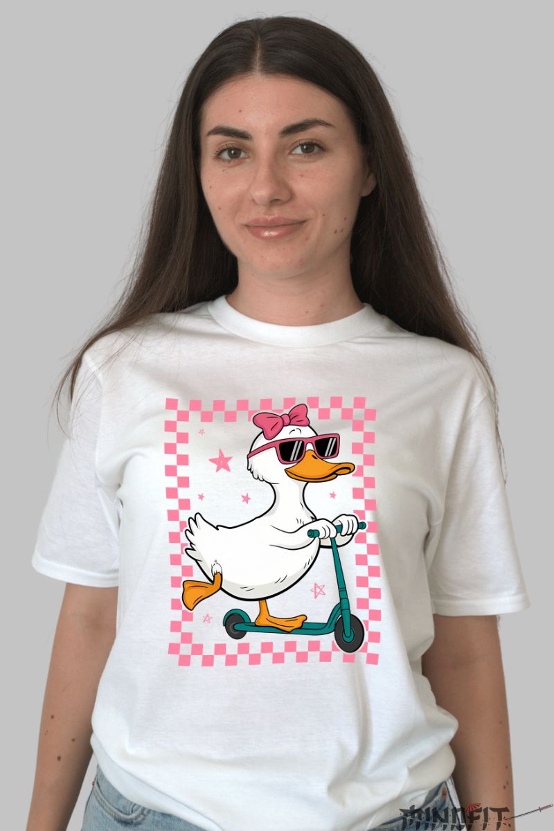 Tricou Vara Funny Duck Dama dama alb fata