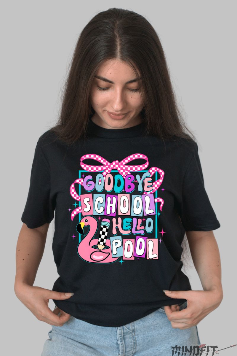 Tricou Vara Goodbye School dama negru fata