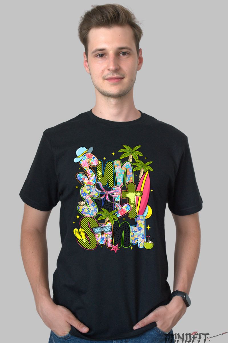 Tricou Vara Sun Salt Sand barbat negru fata
