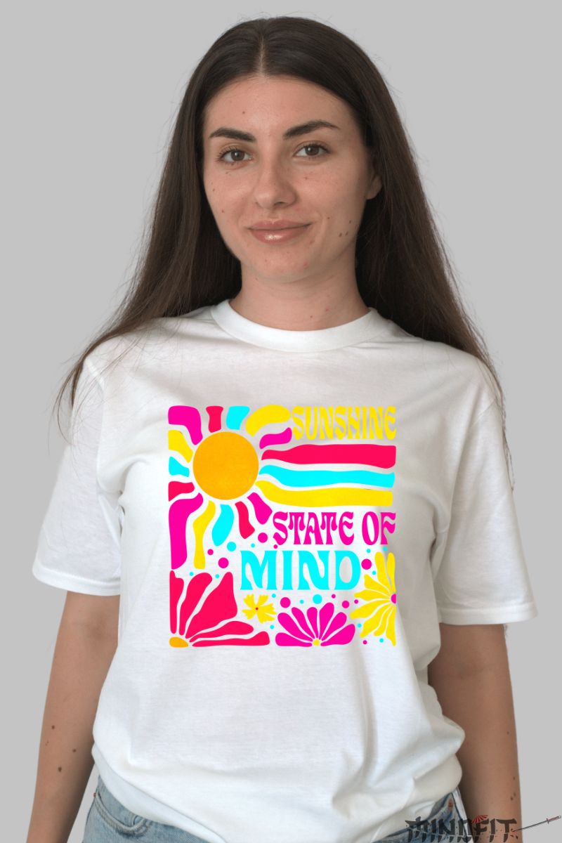 Tricou Vara Sunshine State Of Mind dama alb fata