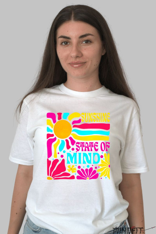 Tricou Vara Sunshine State Of Mind dama alb fata