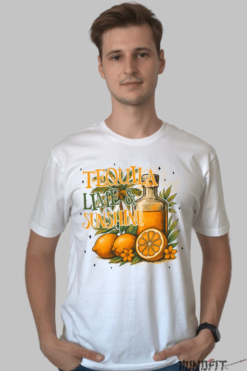 Tricou Vara Tequila Lime & Sunshine barbat alb fata