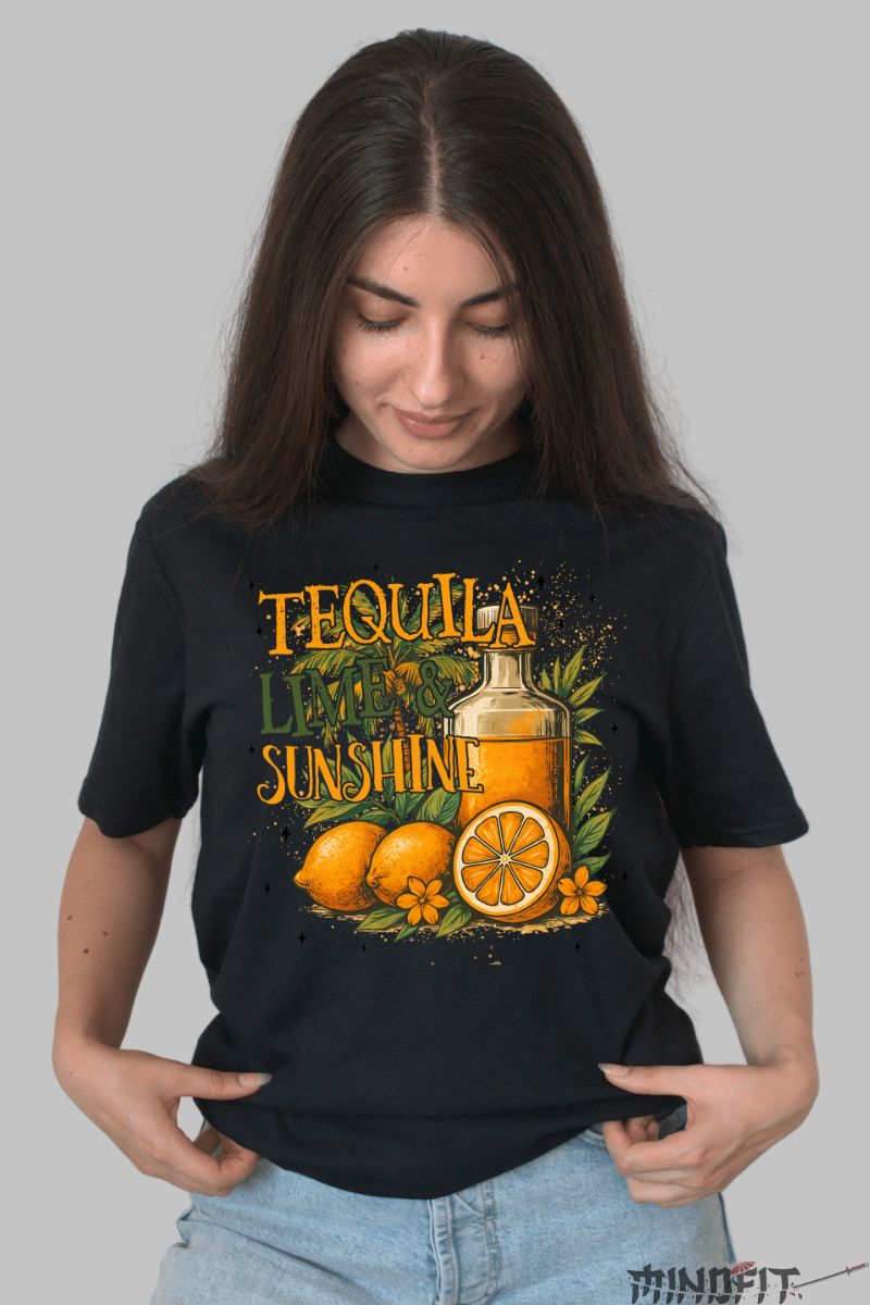 Tricou Vara Tequila Lime & Sunshine dama negru fata