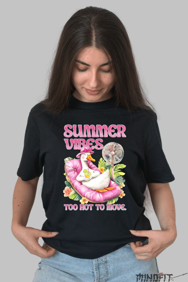 Tricou Vara Too Hot To Move dama negru fata