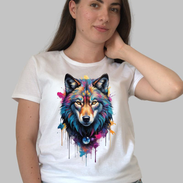 Tricou cu Lup Multicolor