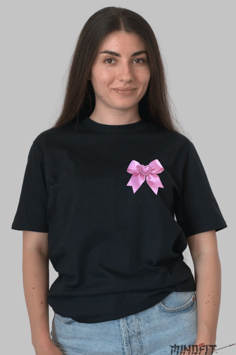 Tricou cu Aplicatii Craniu cu Cristale dama negru fata