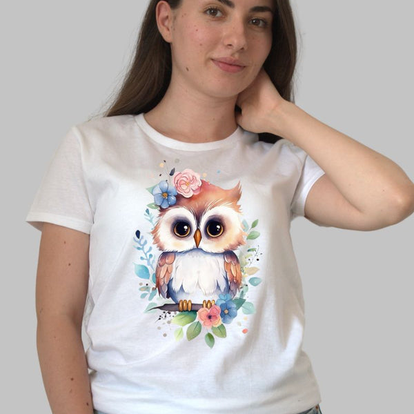 Tricou cu Bufnita Dama Cute