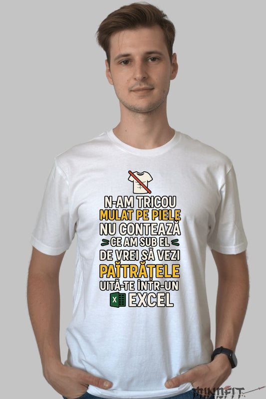 Tricou cu Mesaj Amuzant N-am Tricou Mulat barbat alb fata