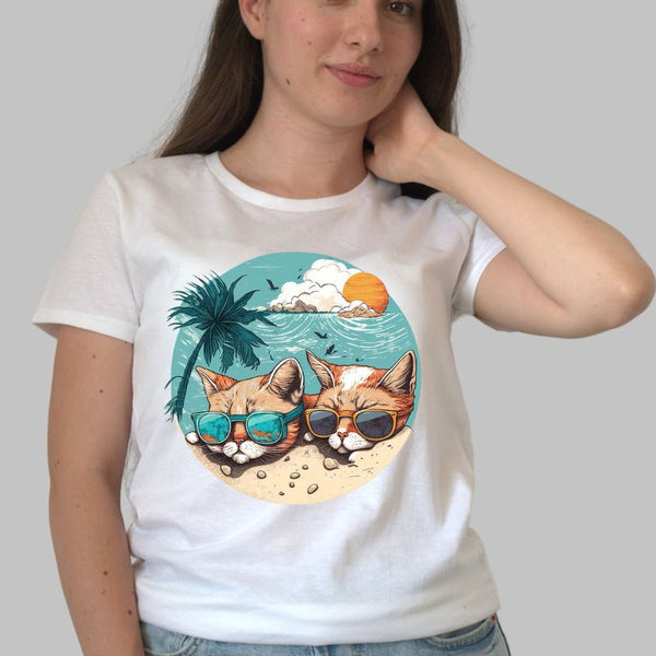Tricou cu Pisica Summer Vibes