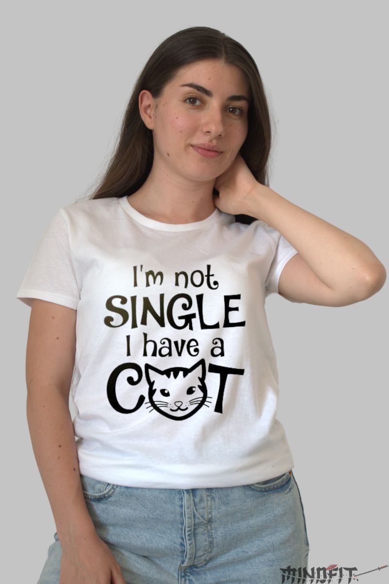 Tricou Dama Cu Pisici alb fata