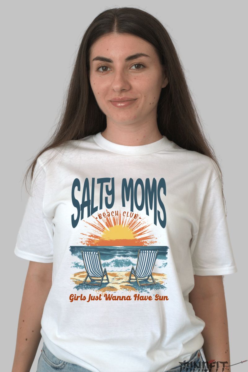 Tricou de Vara Girls Just Wanna Have Sun dama alb fata