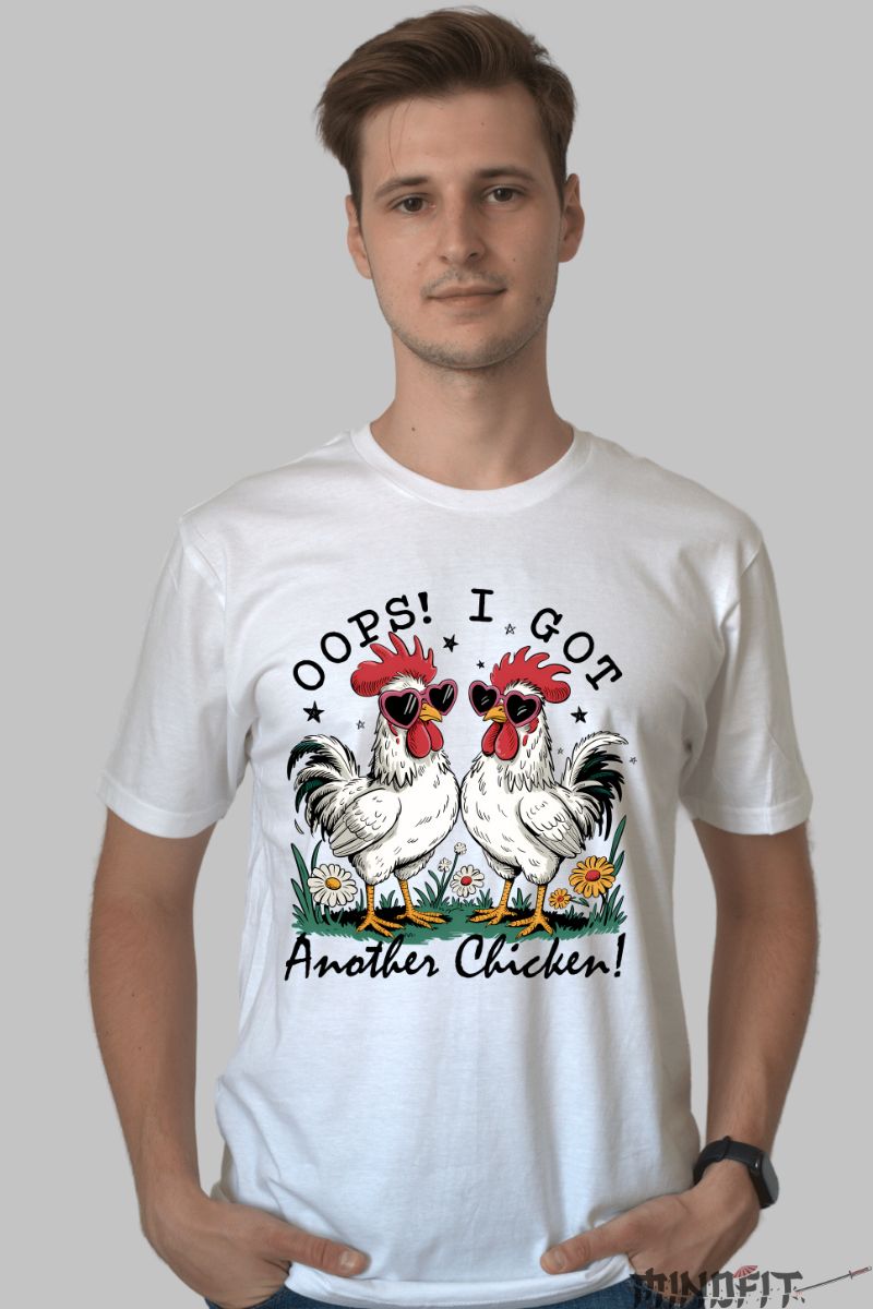 Tricou de Vara Oops I Got barbat alb fata