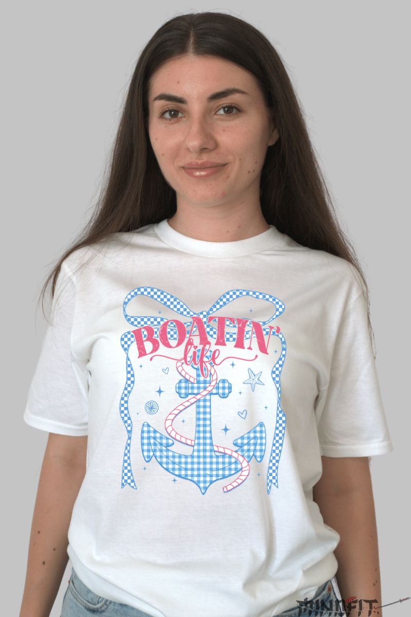 Tricou de Vara cu Ancora dama alb fata