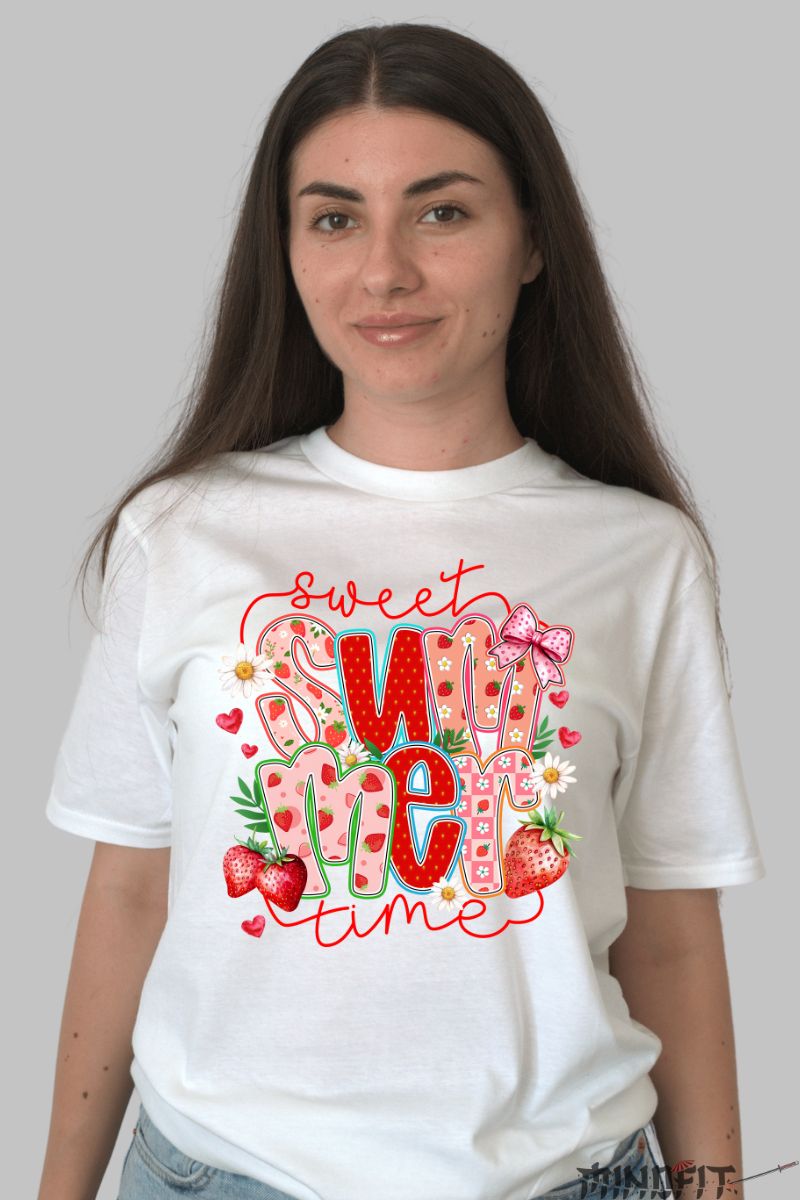 Tricou de Vara cu Mesaj dama alb fata