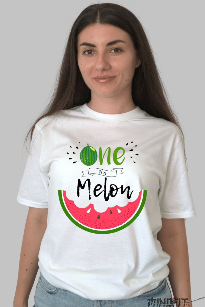 Tricou pepene dama alb fata