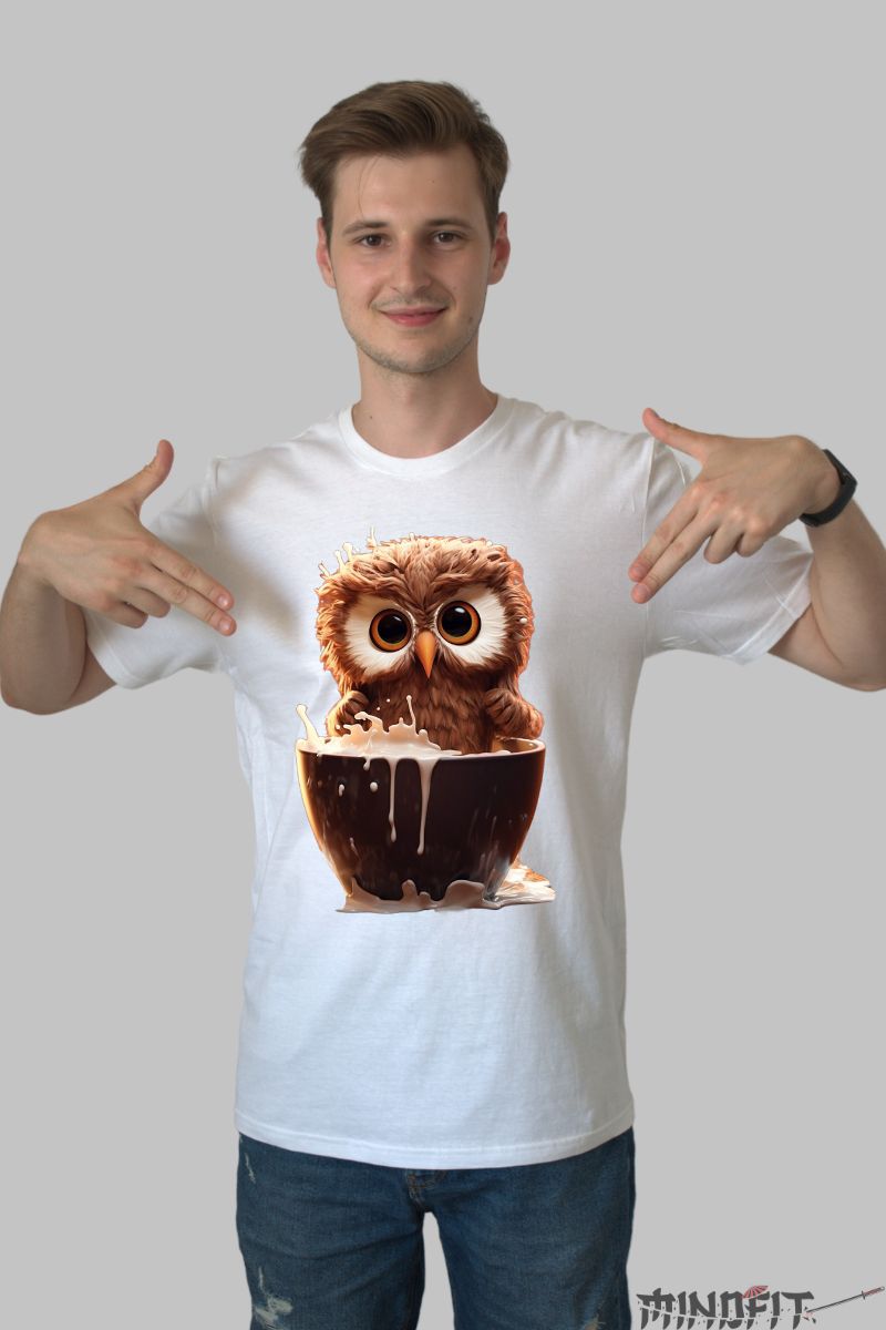 Tricou personalizat Bufnita Haioasa barbat alb fata 1